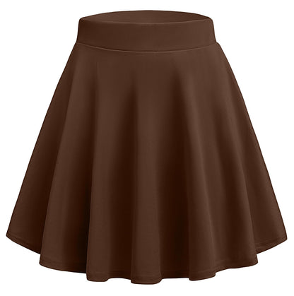 Zeagoo Women's Skirt Basic Mini Skater Skirt 2026 Summer Skirts Stretchable High Waist A-Line Party Club Skirts