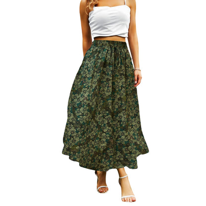 Abaadlw Maxi Skirts for Women with Pockets Long Midi Length