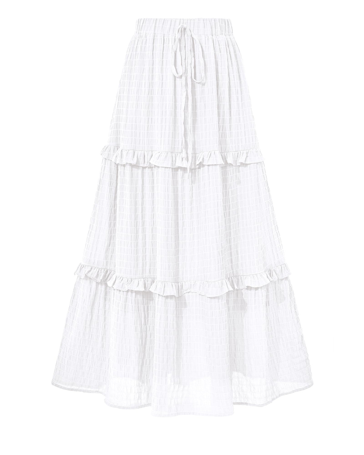 BTFBM Casual Solid Maxi Skirt Fall Clothes Flared A-Line Skirts for Women