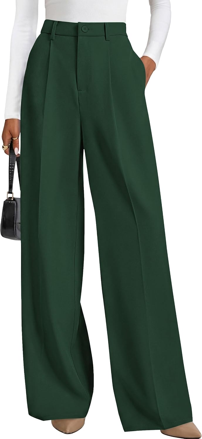 PRETTYGARDEN Women's Flowy Wide Leg Dress Pants