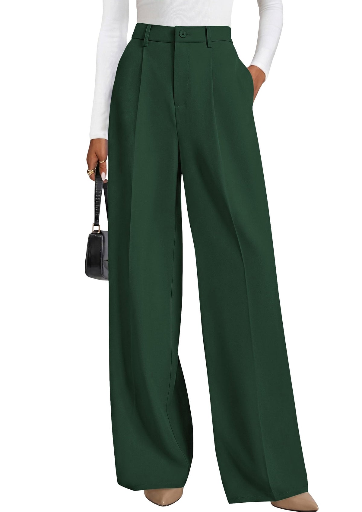 PRETTYGARDEN Women's Flowy Wide Leg Dress Pants