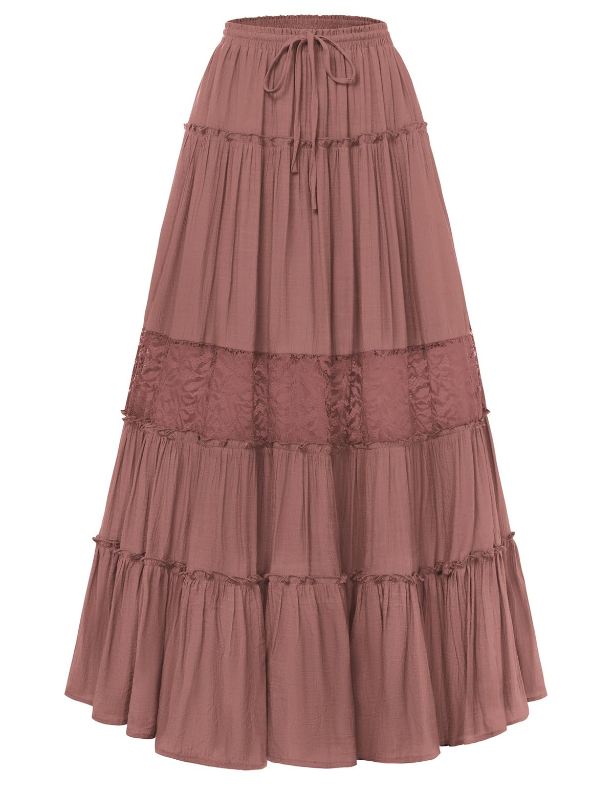 Scarlet Darkness Women's Boho Maxi Skirts Flowy Lace Long Renaissance Skirt