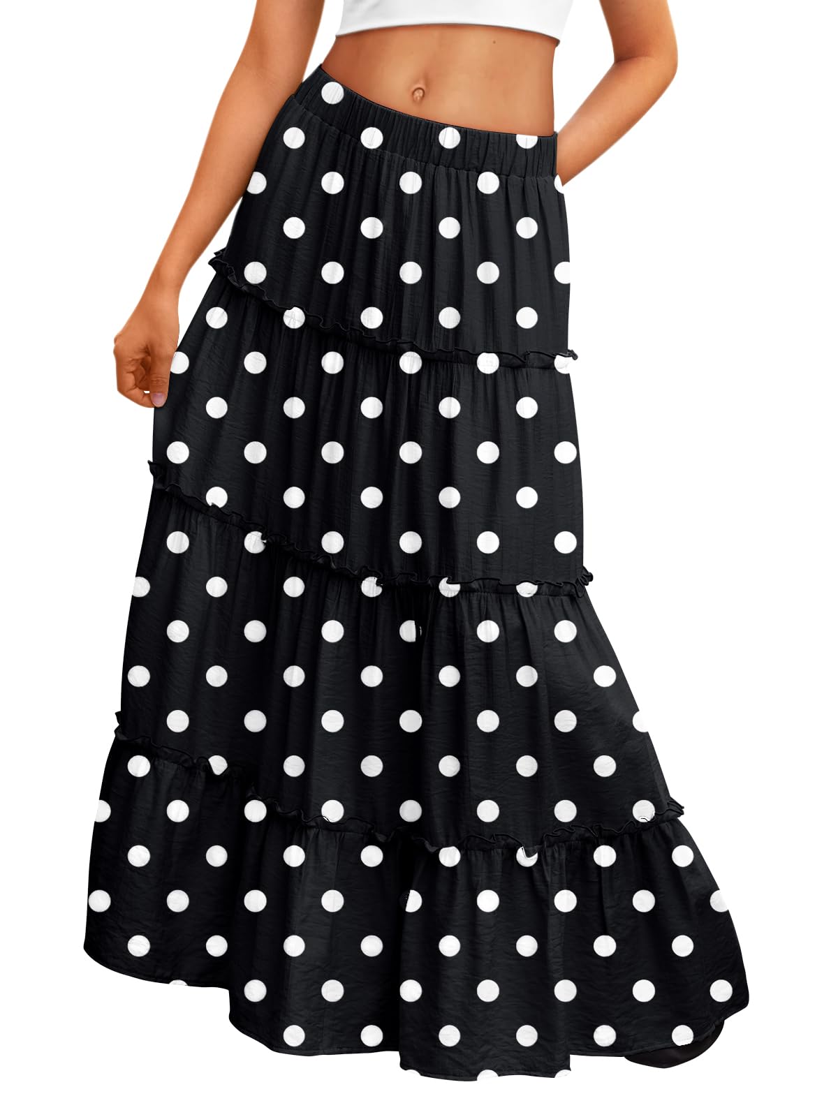 Trendy Queen Maxi Skirts for Women Boho Skirt with Pockets Summer Outfits