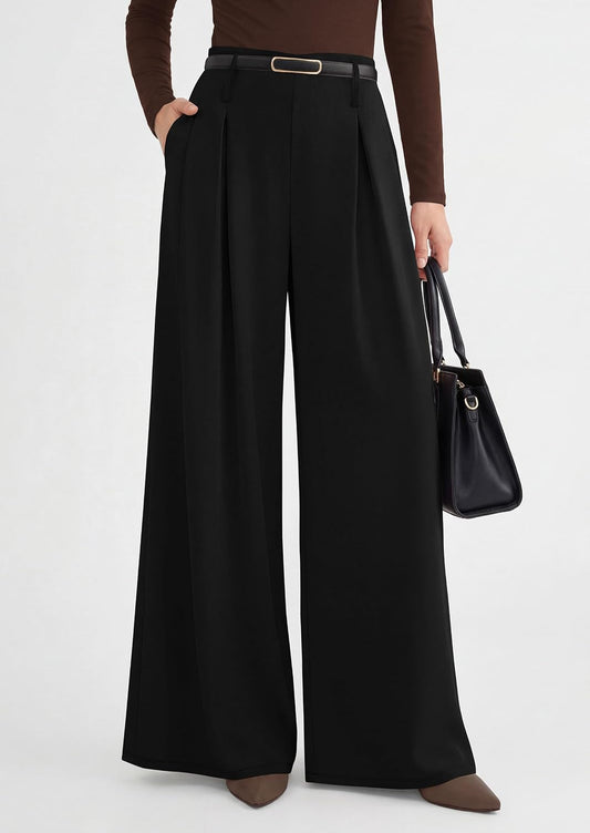 PRETTYGARDEN Womens Wide Leg Dress Pants Flowy Trousers