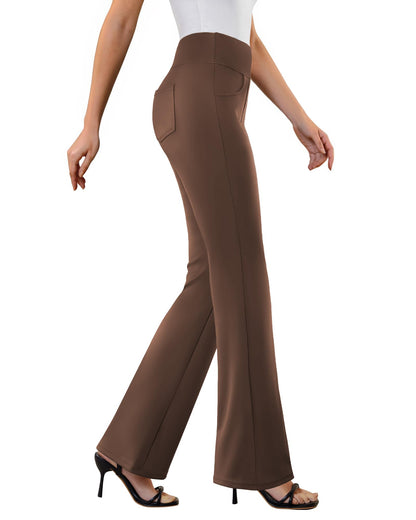 DLOODA Womens Dress Pants Stretchy Work Pants Flare Slacks with 4 Pockets