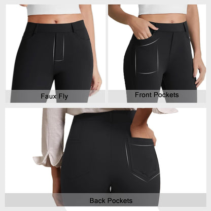 DLOODA Dress Work Pants Women Business Casual Slack Trousers Flare Pants