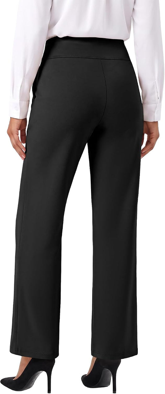 Womens Dress Pants Wide Leg Stretchy Work Slacks