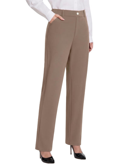 DLOODA Women's Dress Pants Stretchy High Waisted Work Pants Slacks
