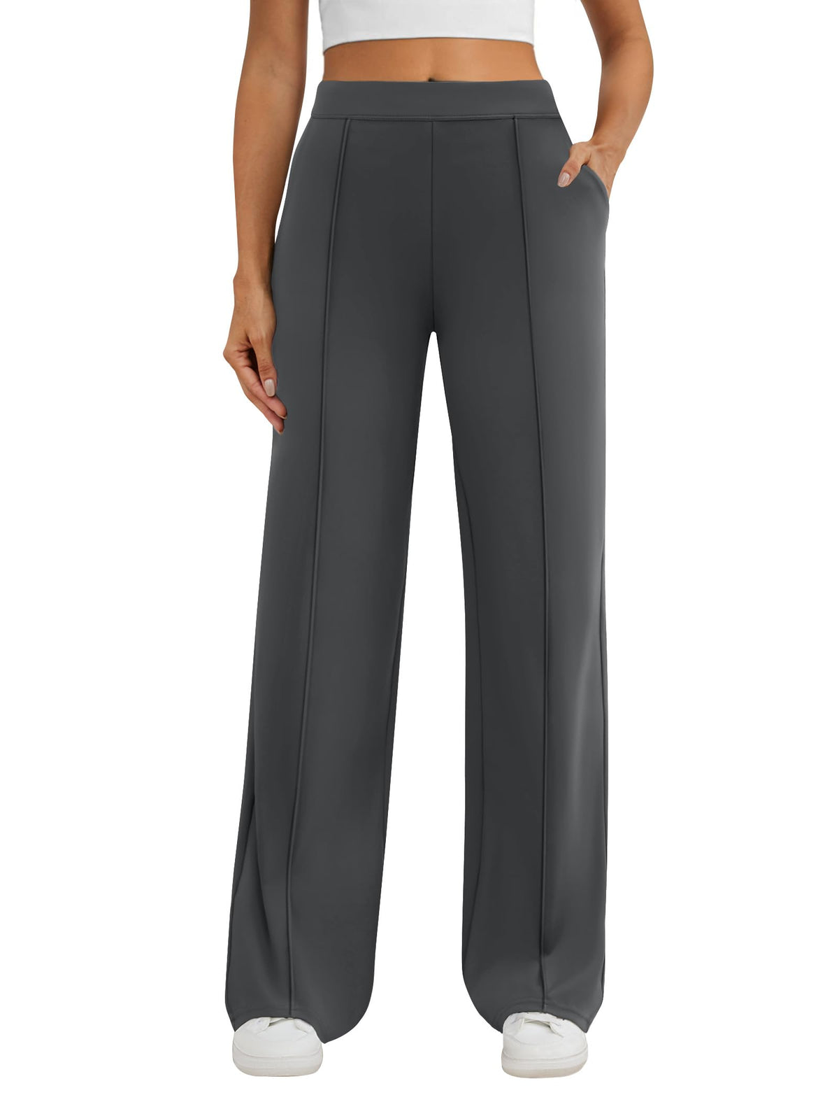 DLOODA Womens Dress Work Pants Stretchy Business Casual Wide Leg Pants