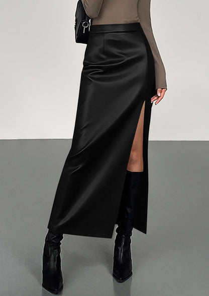 PRETTYGARDEN Women's Faux Leather Long Pencil Skirt