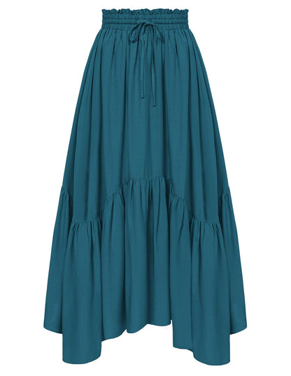 Scarlet Darkness Maxi Skirts for Women Flowy Boho Renaissance Skirt
