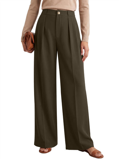 ANRABESS Women's High Waisted Wide Leg Dress Work Pants