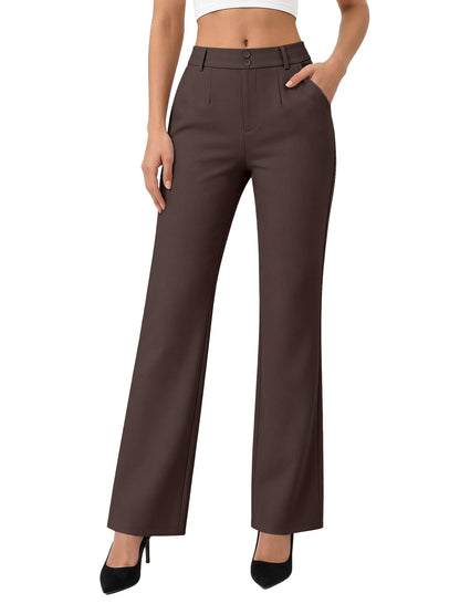 keriffe Womens Dress Pants High Waisted Stretchy Bootcut Work Slacks