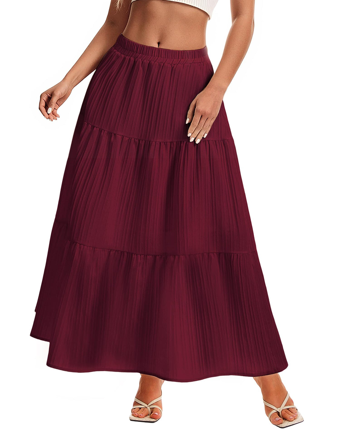 Womens Maxi Skirt Boho A Line Long Flowy Skirts Trendy 2026 Dress