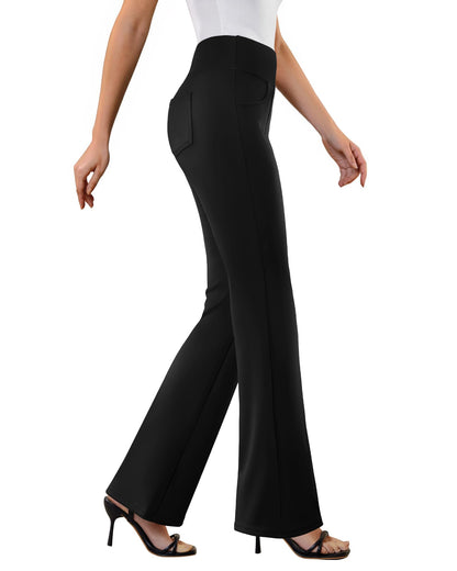 DLOODA Womens Dress Pants Stretchy Work Pants Flare Slacks with 4 Pockets