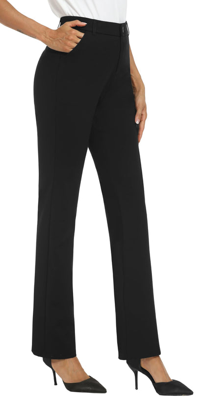iChosy Women's Stretch Straight Leg Dress Work Pants Business Casual Slacks