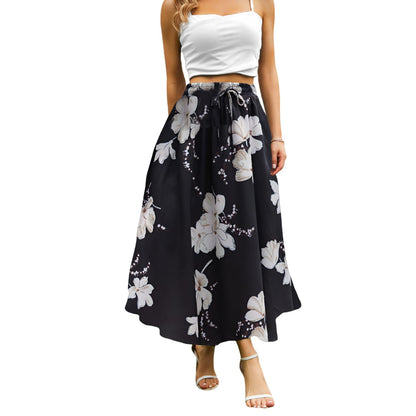 Abaadlw Maxi Skirts for Women with Pockets Long Midi Length