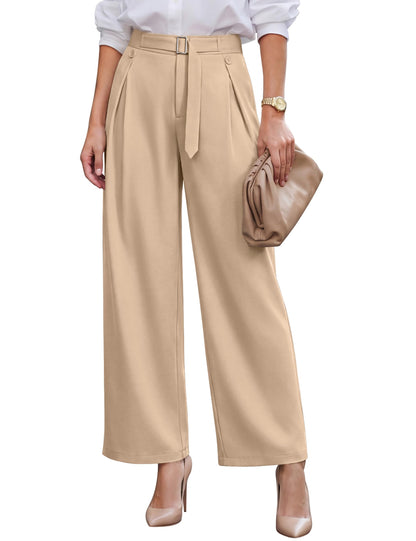 Blooming Jelly Women High Waist Wide Leg Dress Pants Business Casual Palazzo Pants Button Flowy Loose Slacks Trousers