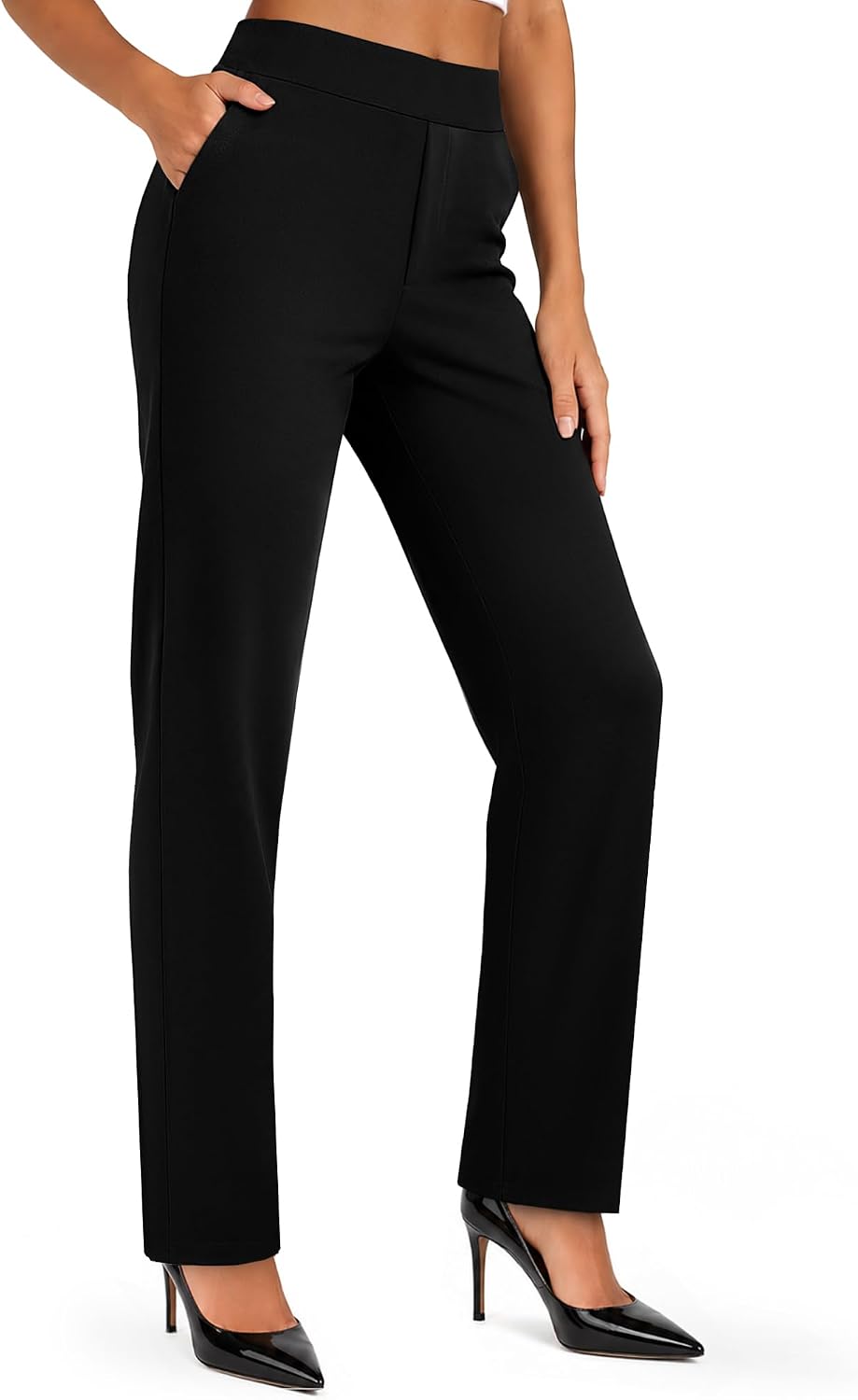 DLOODA Womens Work Pants Straight Leg Dress Pants with Pockets