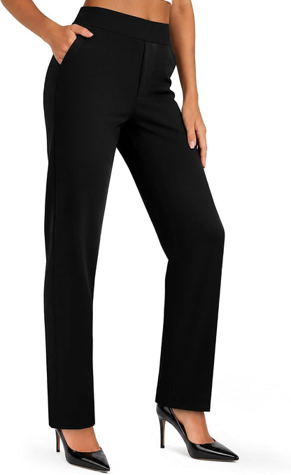 DLOODA Womens Work Pants Straight Leg Dress Pants with Pockets