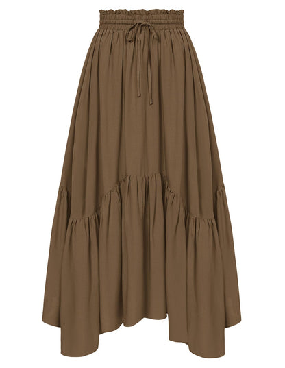 Scarlet Darkness Maxi Skirts for Women Flowy Boho Renaissance Skirt