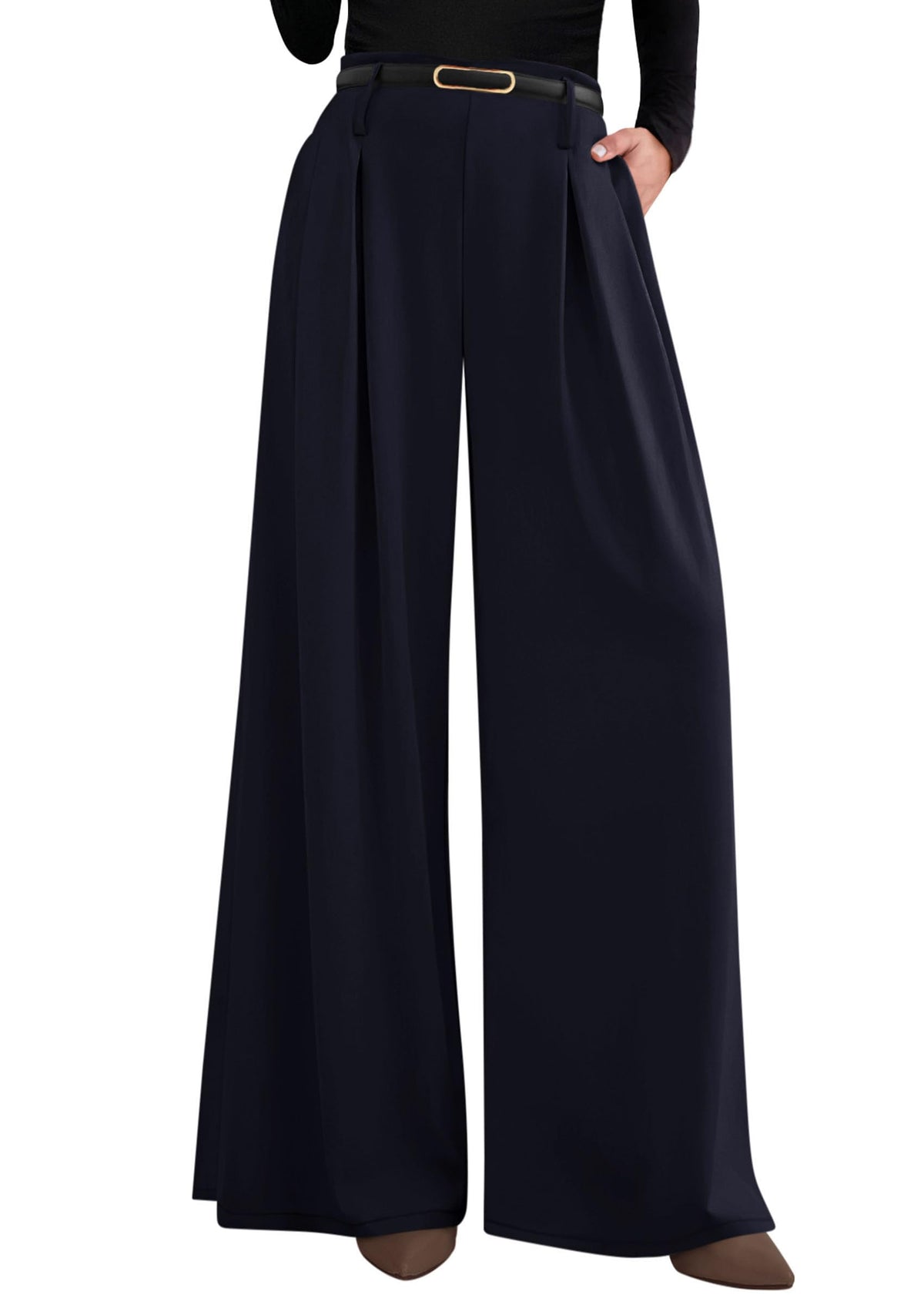 PRETTYGARDEN Womens Wide Leg Dress Pants Flowy Trousers
