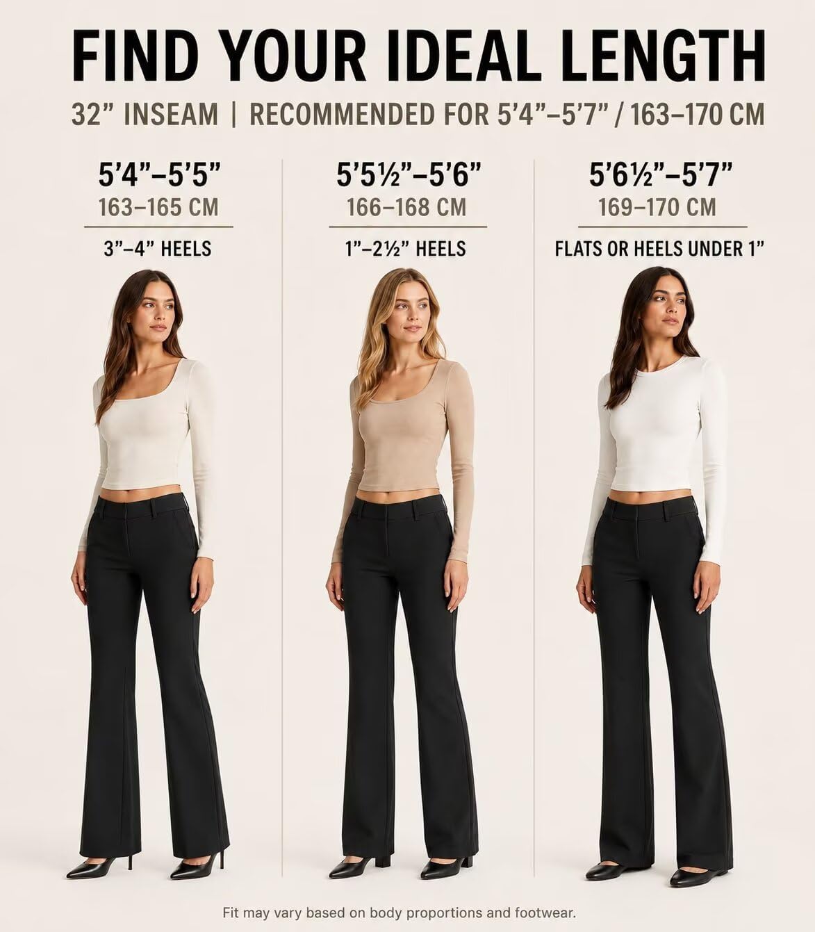 Sunzel Women's Low Rise Flare Dress Pants with Pockets Stretch Trousers