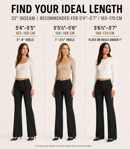 Sunzel Women's Low Rise Flare Dress Pants with Pockets Stretch Trousers