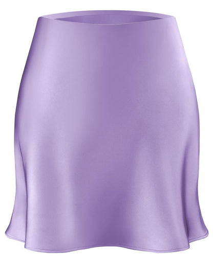 Women's Satin Mini Skirt Leopard Print High Waist Silk Short Skirts