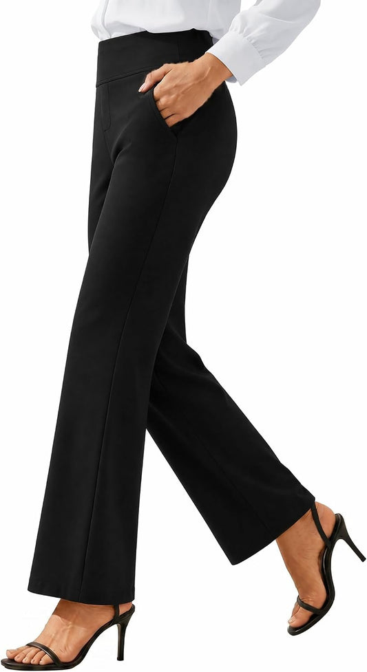 Womens Dress Pants Wide Leg Stretchy Work Slacks