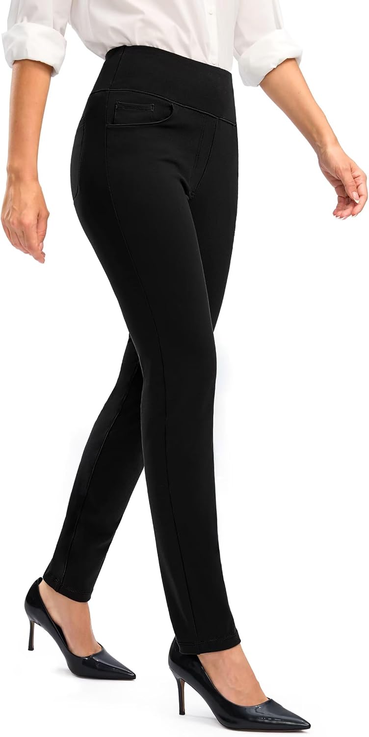 Rammus Womens Stretch Dress Pants for Work with 5 Pockets