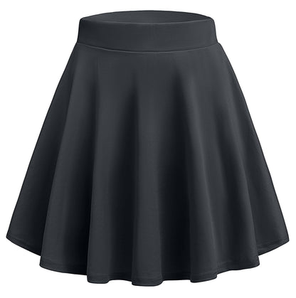 Zeagoo Women's Skirt Basic Mini Skater Skirt 2026 Summer Skirts Stretchable High Waist A-Line Party Club Skirts