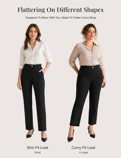 DLOODA Women's Dress Pants Stretchy High Waisted Work Pants Slacks