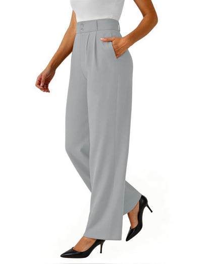 keriffe Womens Wide Leg Dress Pants Stretchy High Waited Work Trousers