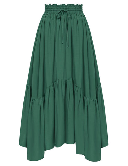 Scarlet Darkness Maxi Skirts for Women Flowy Boho Renaissance Skirt
