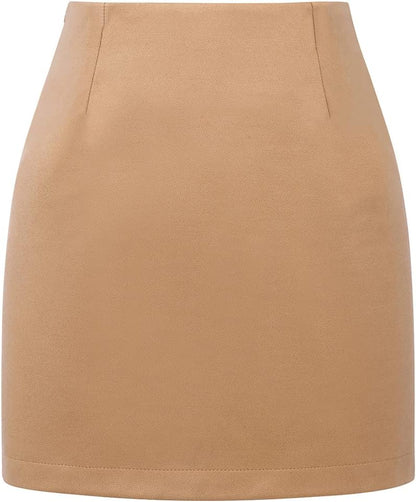 IDEALSANXUN Womens High Waist Plaid Skirt Bodycon Pencil Wool Mini Skirts