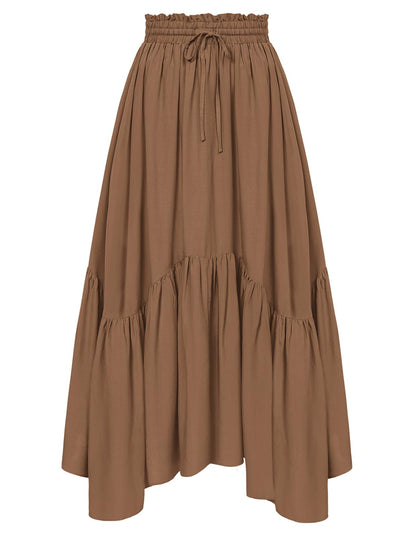 Scarlet Darkness Maxi Skirts for Women Flowy Boho Renaissance Skirt