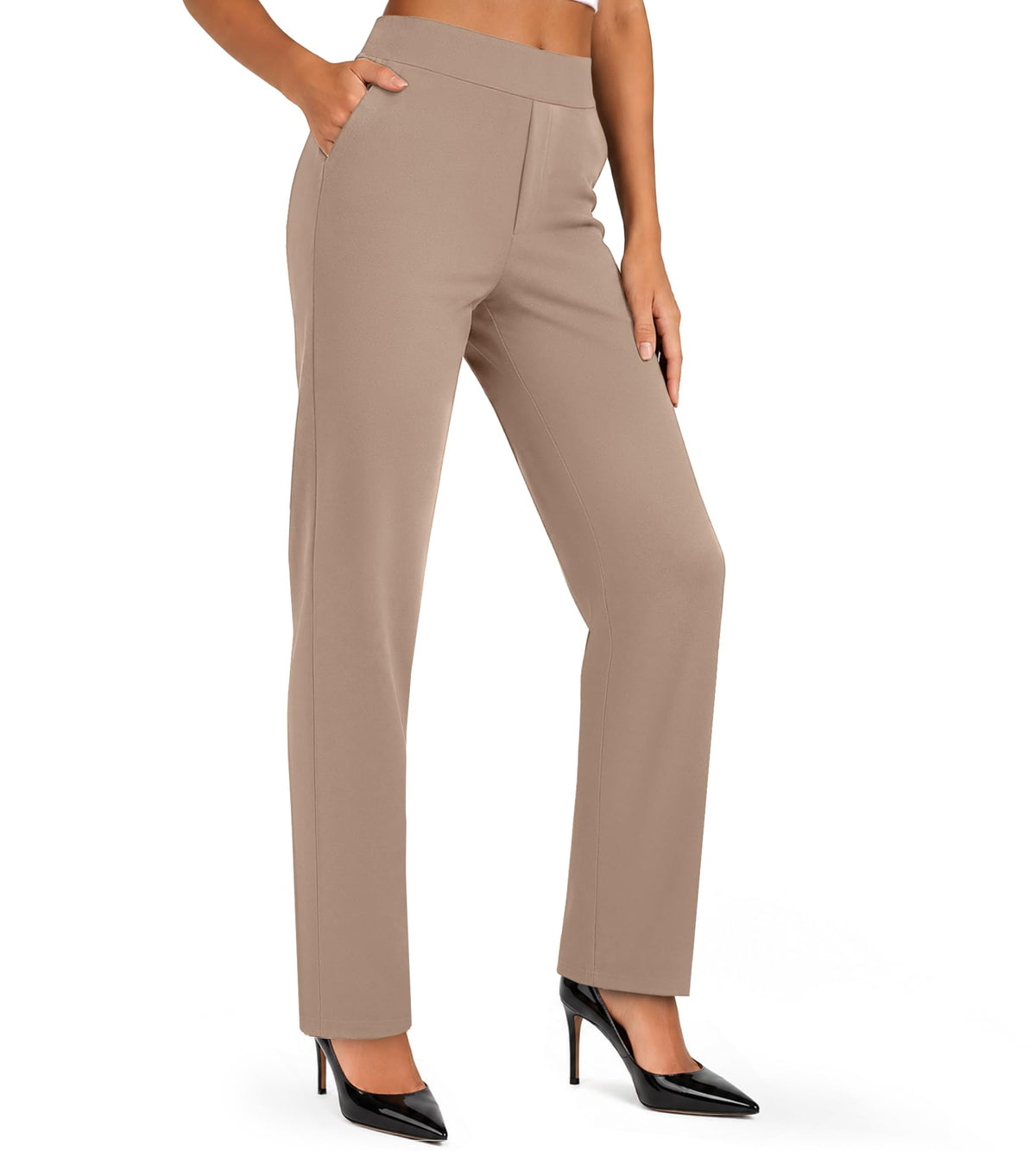 DLOODA Womens Work Pants Straight Leg Dress Pants with Pockets