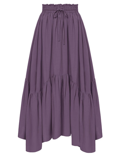 Scarlet Darkness Maxi Skirts for Women Flowy Boho Renaissance Skirt