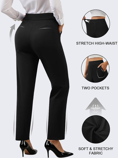 COPYLEAF Ankle Dress Pants Women High Waist Work Travel Pants with Pockets