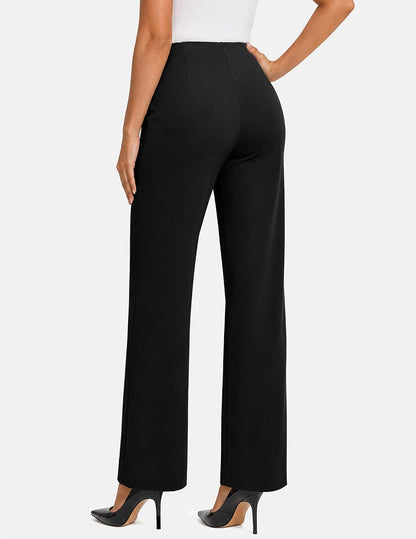 FireSwan Womens Dress Pants Straight Leg High Waist Business Slacks Pockets