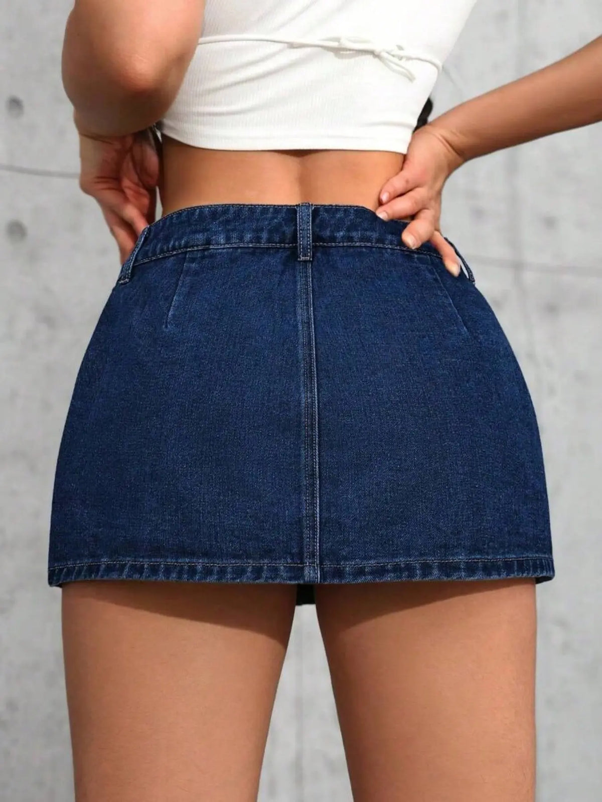 Y2K Retro Hot Girl Denim Button Skirt, Slimming High-Waist Short Skirt Casual Sexy Style A-Line Mini Jean Skirt Bottom