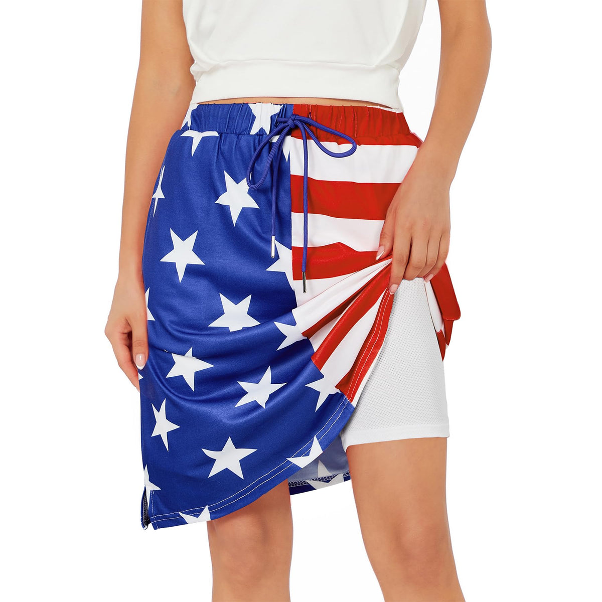 Skorts for Women with Pockets Knee Length Skirts with Shorts Underneath