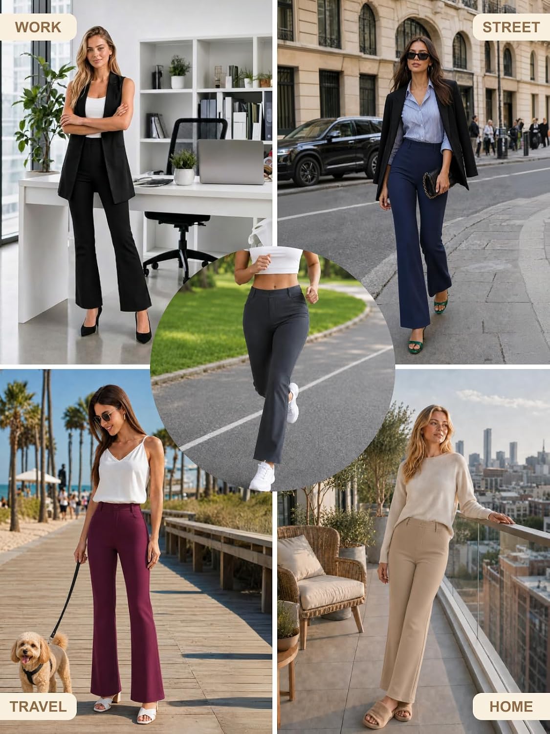 COPYLEAF Dress Pants Women Stretchy Bootcut Casual Work Pants with Pockets