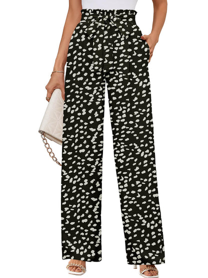 KORSIS Women's Wide Leg Lounge Pants Lightweight High Waisted Loose Work Elastic Casual Outfits Trousers with Pockets (S-2XL)