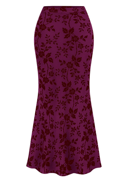 BTFBM Womens Floral Mesh Maxi Skirts