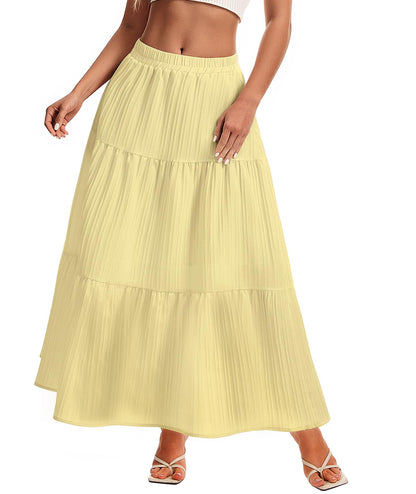 Womens Maxi Skirt Boho A Line Long Flowy Skirts Trendy 2026 Dress