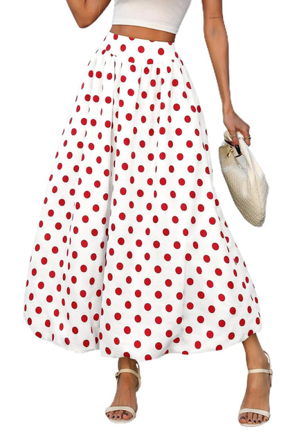 ELLEVEN Women's Bubble Maxi Skirt, Elastic Waist Puffy Hem A-Line Skirts