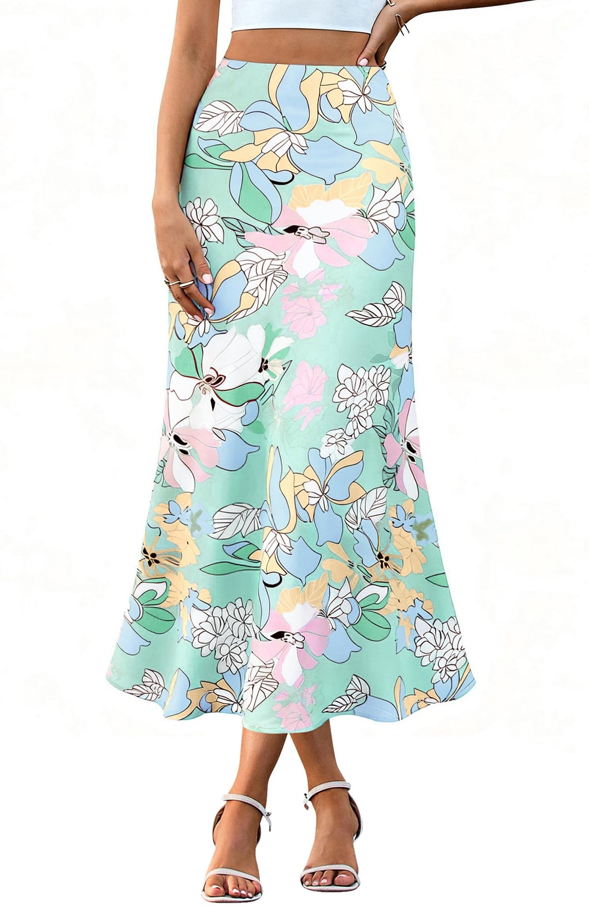 BTFBM Satin Skirts for Women Trendy 2026 Summer Fall