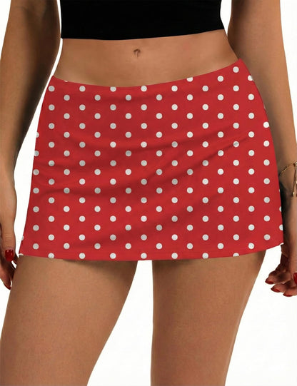 LOMON Women's Low Rise Micro Mini Skirt with Built-in Shorts & Pockets